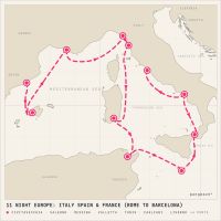 Norwegian Dawn August 12, 2028 itinerary map