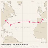 Norwegian Dawn August 23, 2028 itinerary map