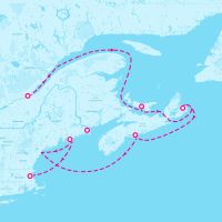 Norwegian Gem September 12, 2025 itinerary map