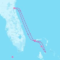 Norwegian Gem December 21, 2025 itinerary map