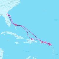 Norwegian Gem January 20, 2026 itinerary map