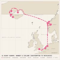 Norwegian Getaway June 25, 2028 itinerary map