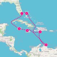 Norwegian Jewel March 19, 2027 itinerary map