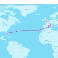 Norwegian Jewel May 13, 2027 itinerary map