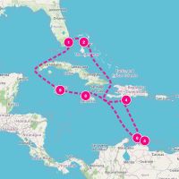 Norwegian Jewel November 19, 2027 itinerary map