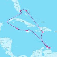 Norwegian Jewel November 29, 2027 itinerary map
