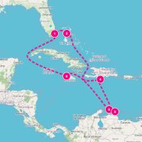 Norwegian Jewel February 29, 2028 itinerary map
