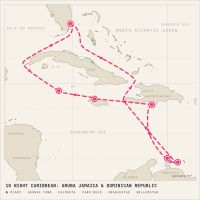 Norwegian Joy February 18, 2028 itinerary map