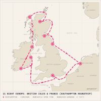 Norwegian Star August 13, 2028 itinerary map