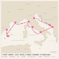 Norwegian Viva July 10, 2028 itinerary map