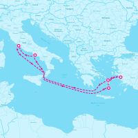 Odyssey of the Seas August 3, 2025 itinerary map