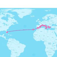 MS Oosterdam October 20, 2024 itinerary map