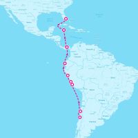 MS Oosterdam March 21, 2028 itinerary map
