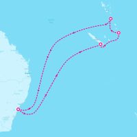 Ovation of the Seas March 25, 2024 itinerary map