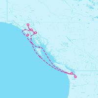 Ovation of the Seas August 9, 2024 itinerary map