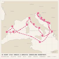 Queen Elizabeth August 20, 2027 itinerary map