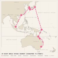 Queen Elizabeth February 25, 2028 itinerary map