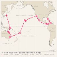 Queen Elizabeth March 9, 2028 itinerary map
