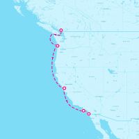 Radiance of the Seas September 26, 2025 itinerary map