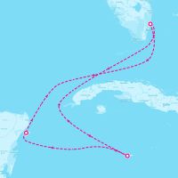 Radiance of the Seas February 14, 2026 itinerary map