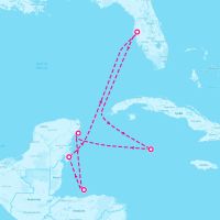 Radiance of the Seas April 22, 2026 itinerary map