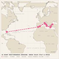MS Rotterdam December 2, 2028 itinerary map