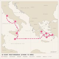 Scarlet Lady July 23, 2028 itinerary map