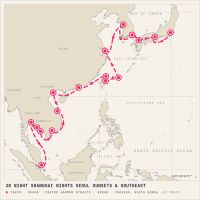 Seabourn Encore November 20, 2027 itinerary map