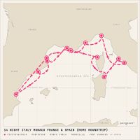Seabourn Ovation September 18, 2027 itinerary map