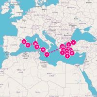 Seabourn Ovation October 16, 2027 itinerary map