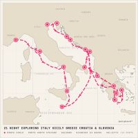 Seabourn Ovation October 14, 2028 itinerary map