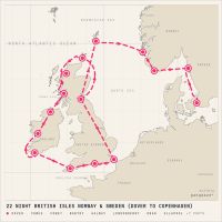 Seabourn Quest July 25, 2028 itinerary map