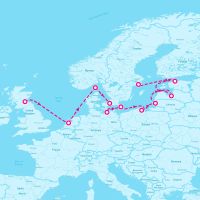 Seven Seas Voyager July 14, 2027 itinerary map