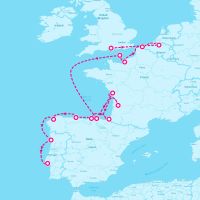 Seven Seas Voyager September 14, 2027 itinerary map