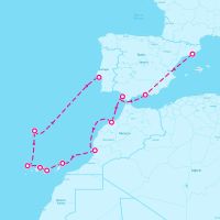 Seven Seas Voyager October 22, 2027 itinerary map