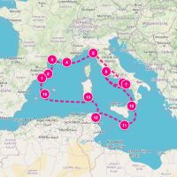 Seven Seas Voyager November 13, 2027 itinerary map