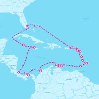 Seven Seas Voyager December 19, 2027 itinerary map