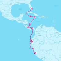 Seven Seas Voyager January 13, 2028 itinerary map