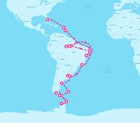 Seven Seas Voyager February 10, 2028 itinerary map