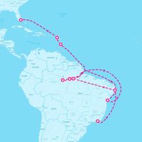 Seven Seas Voyager February 26, 2028 itinerary map
