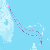 Utopia of the Seas June 19, 2026 itinerary map