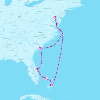 Vision of the Seas November 13, 2025 itinerary map