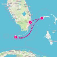 Vision of the Seas January 15, 2027 itinerary map