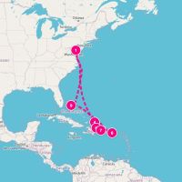 Vision of the Seas May 10, 2027 itinerary map
