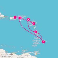 Vision of the Seas January 9, 2028 itinerary map