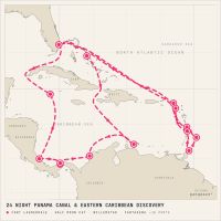 MS Volendam December 11, 2027 itinerary map