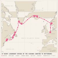 MS Volendam July 15, 2028 itinerary map