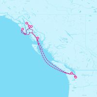 MS Westerdam August 10, 2025 itinerary map