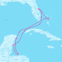 Wonder of the Seas April 6, 2025 itinerary map