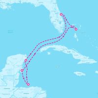 Wonder of the Seas July 13, 2025 itinerary map